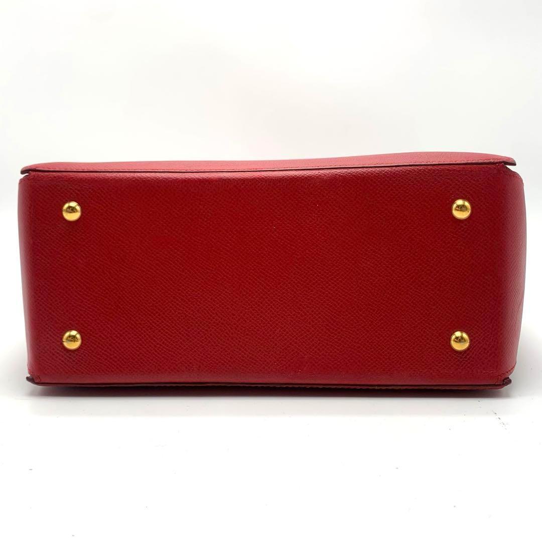 HERMES コカーズ クシュベル ハンドバッグ トートバッグ レッド レザー