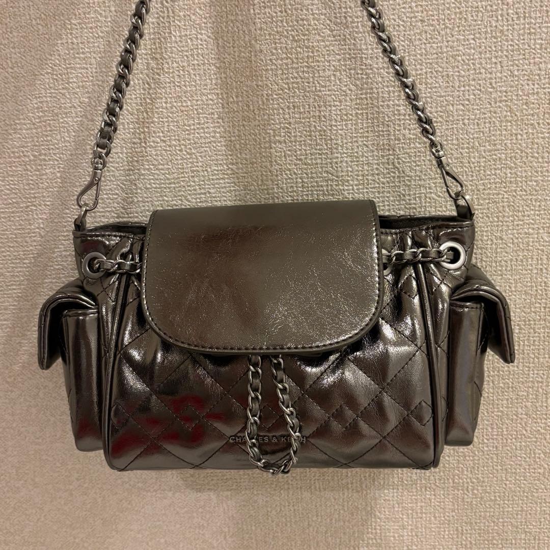 CHARLES&KEITH Duoドゥオ ツーウェイフロントフラップバックパック