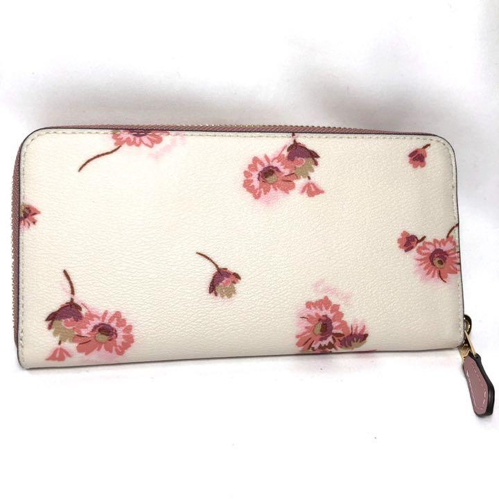 【新品】COACH レディース 長財布 フローラル プリント チョーク