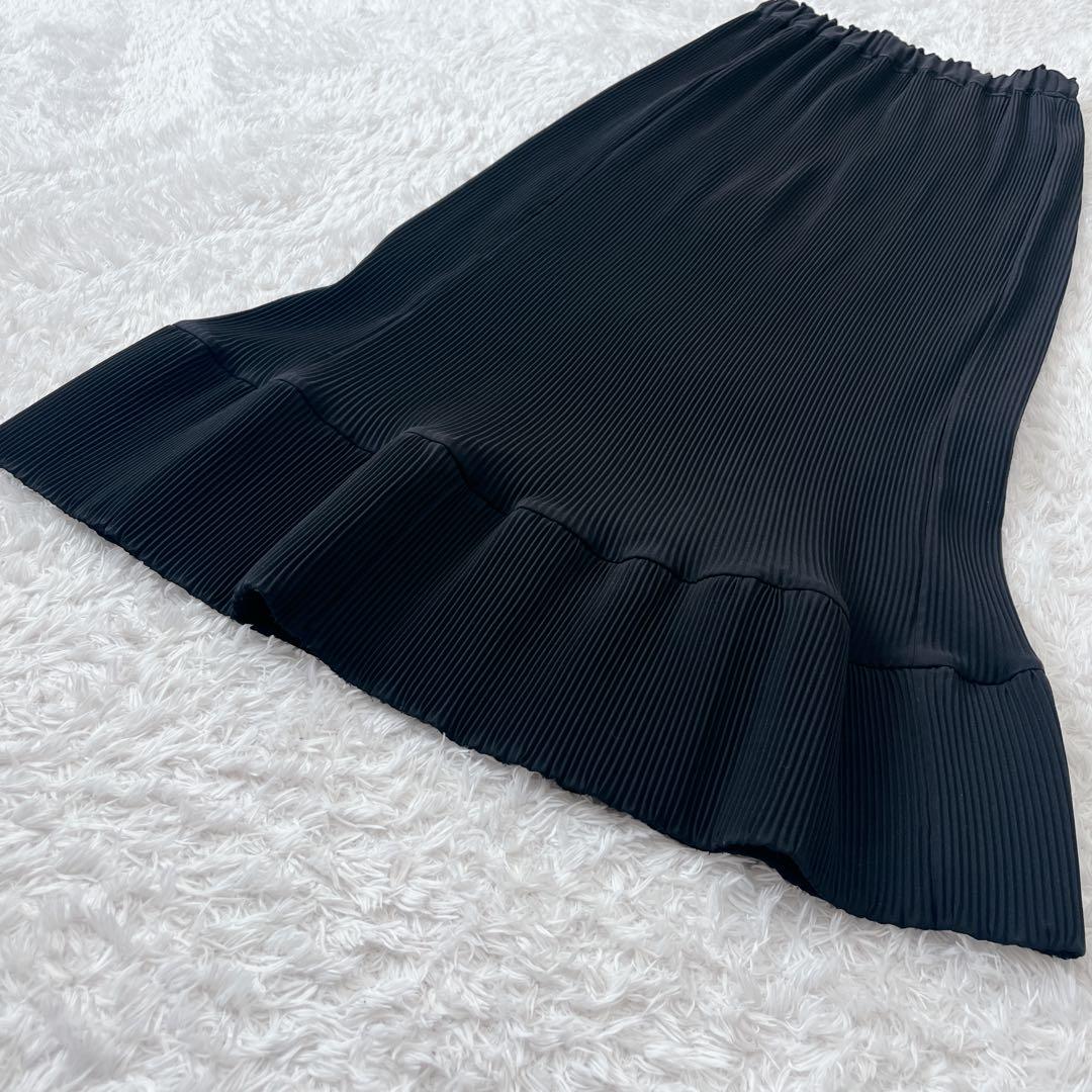 【美品】エンフォルド プリーツウェーブスカート ブラック M 2024SS