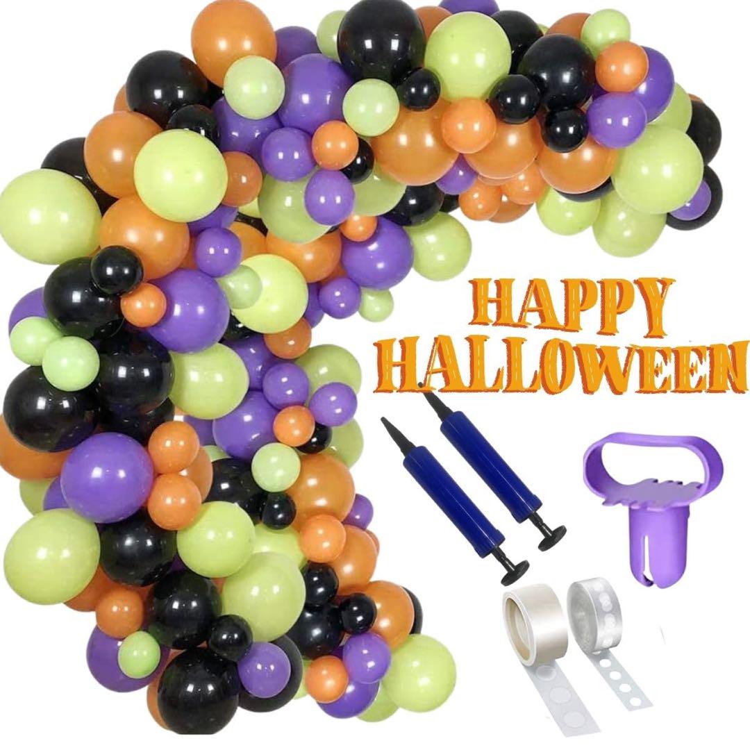 バルーン 風船 飾り付 ハロウィン HALLOWEEN 空気入れ２個 120個