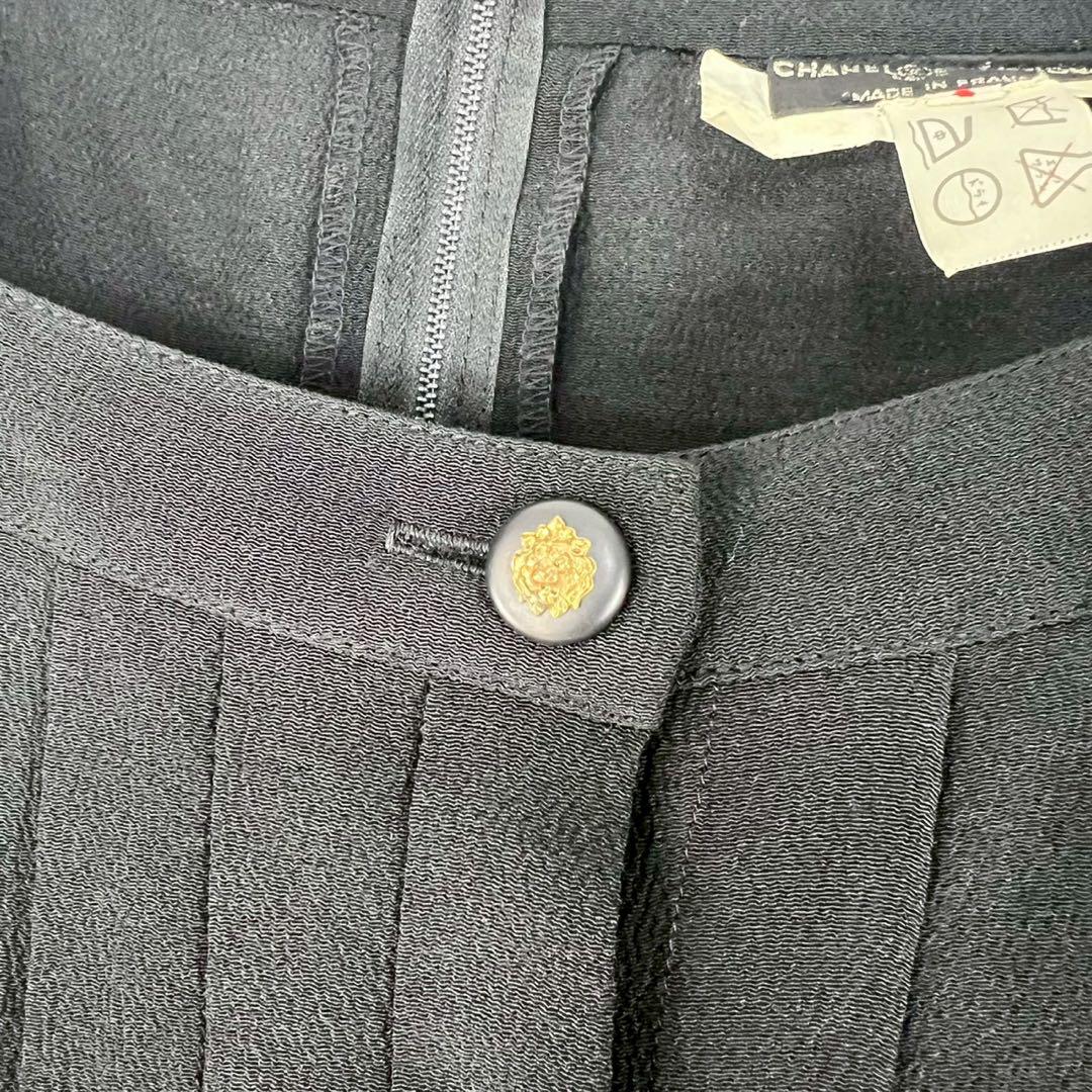 CHANEL シャネル vintage ブラック プリーツワンピース 8
