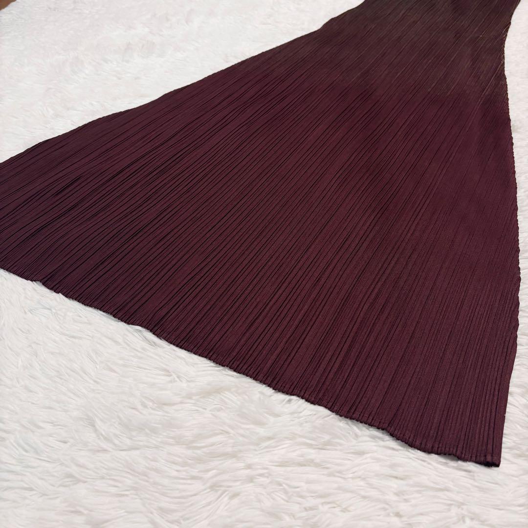 美品　プリーツプリーズ　ロングワンピース　ラメ　ノースリーブ　ボルドー 5