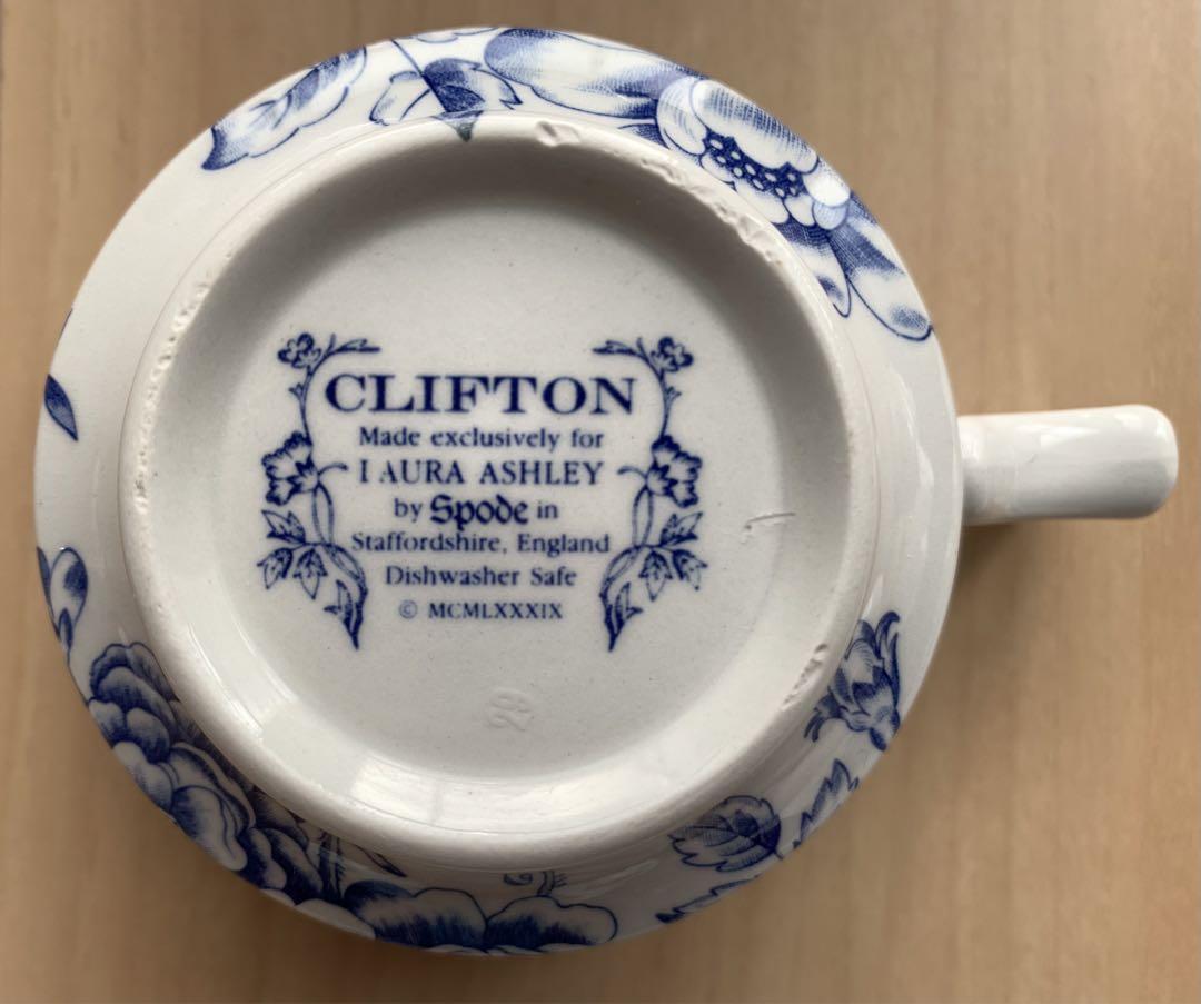 ローラアシュレイCLIFTONSpodeティーカップ・ソーサー3客セット