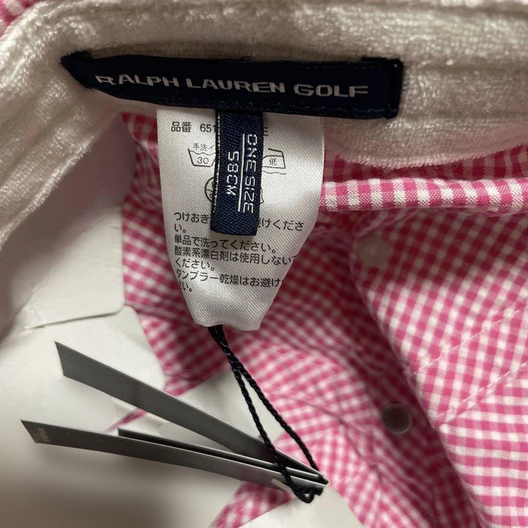 【新品】Ralph Lauren Golf ピンクチェックキャップ