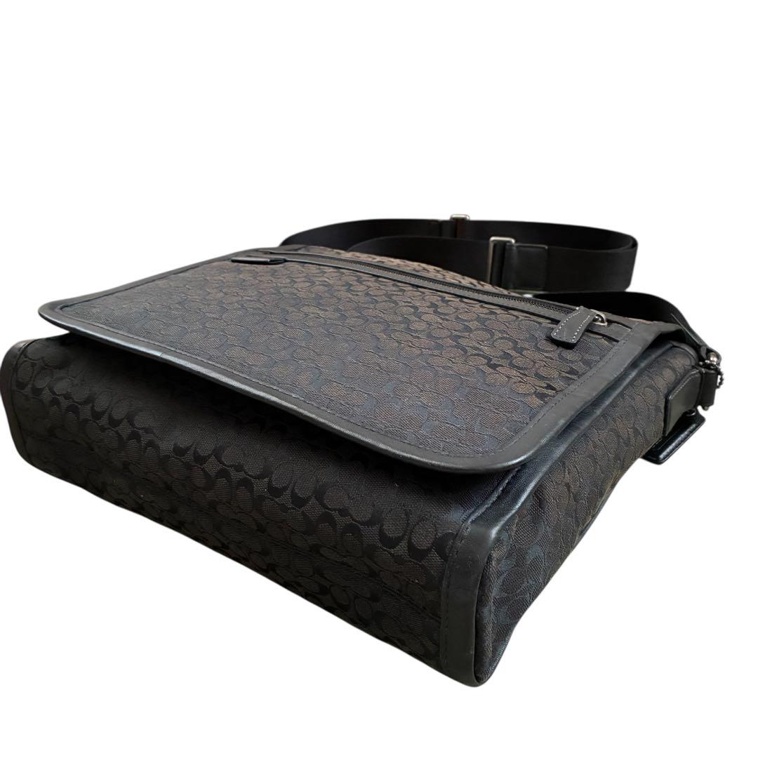 美品✨COACH コーチ　ショルダーバッグ シグネチャー　ブラック　70699