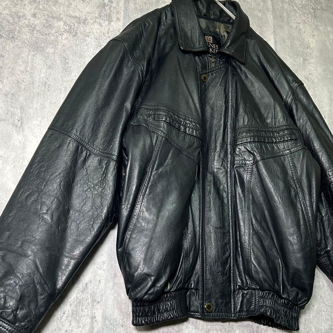 裏地総柄 レザージャケット 黒 柔らかい ヴィンテージ 裏地総柄 レザージャケット 黒 柔らかい ヴィンテージ