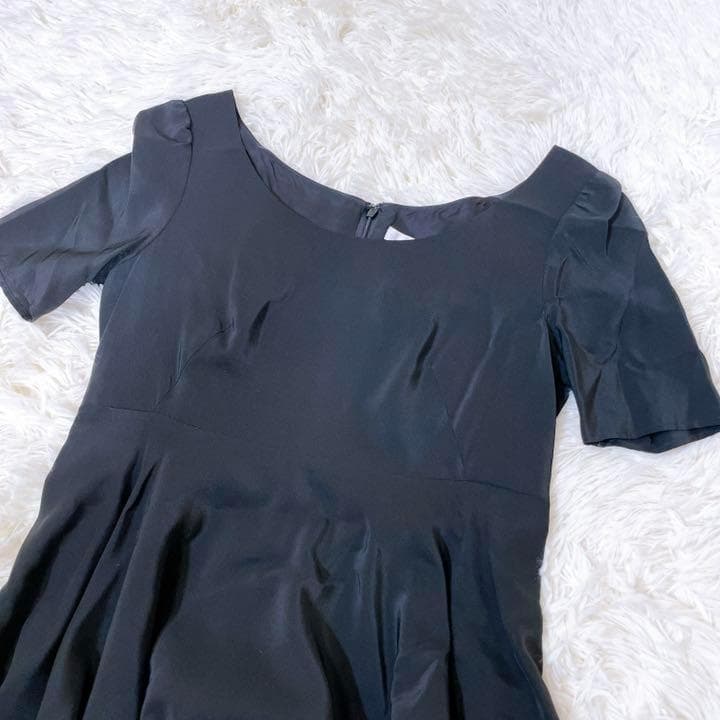 極美品】マリハ シルクワンピース ドレス ブラック サイズF パーティー