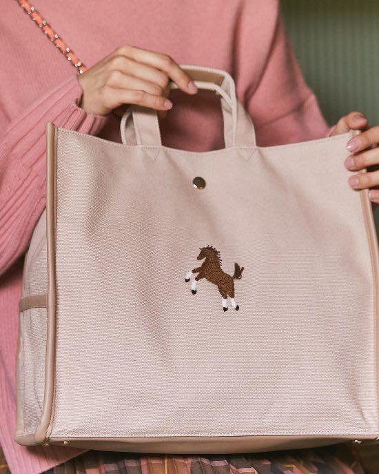 seventen ワンポイント刺繍トートバッグ (小) 再入荷】ワンポイント刺繍トートバッグ(オフホワイト/小) - seventen