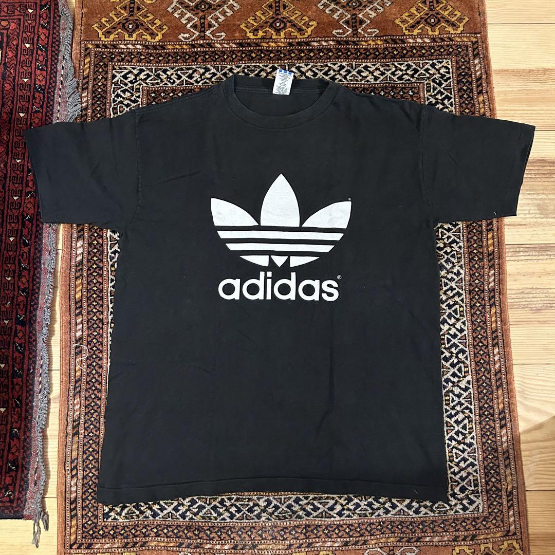 adidas 希少 USA製 トレフォイルマーク 両面 オリジナルス L