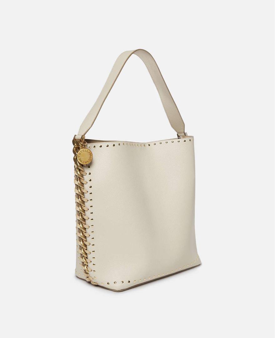 美品✨ ステラマッカートニー スタッズトリム レザー ハンドバッグ ベージュ