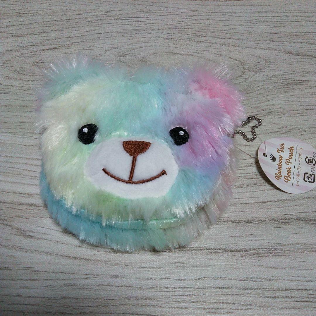 メルカリ ゆめかわ レインボーのふわふわファー くまさん ポーチ 子ども用ファッション小物 308 中古や未使用のフリマ