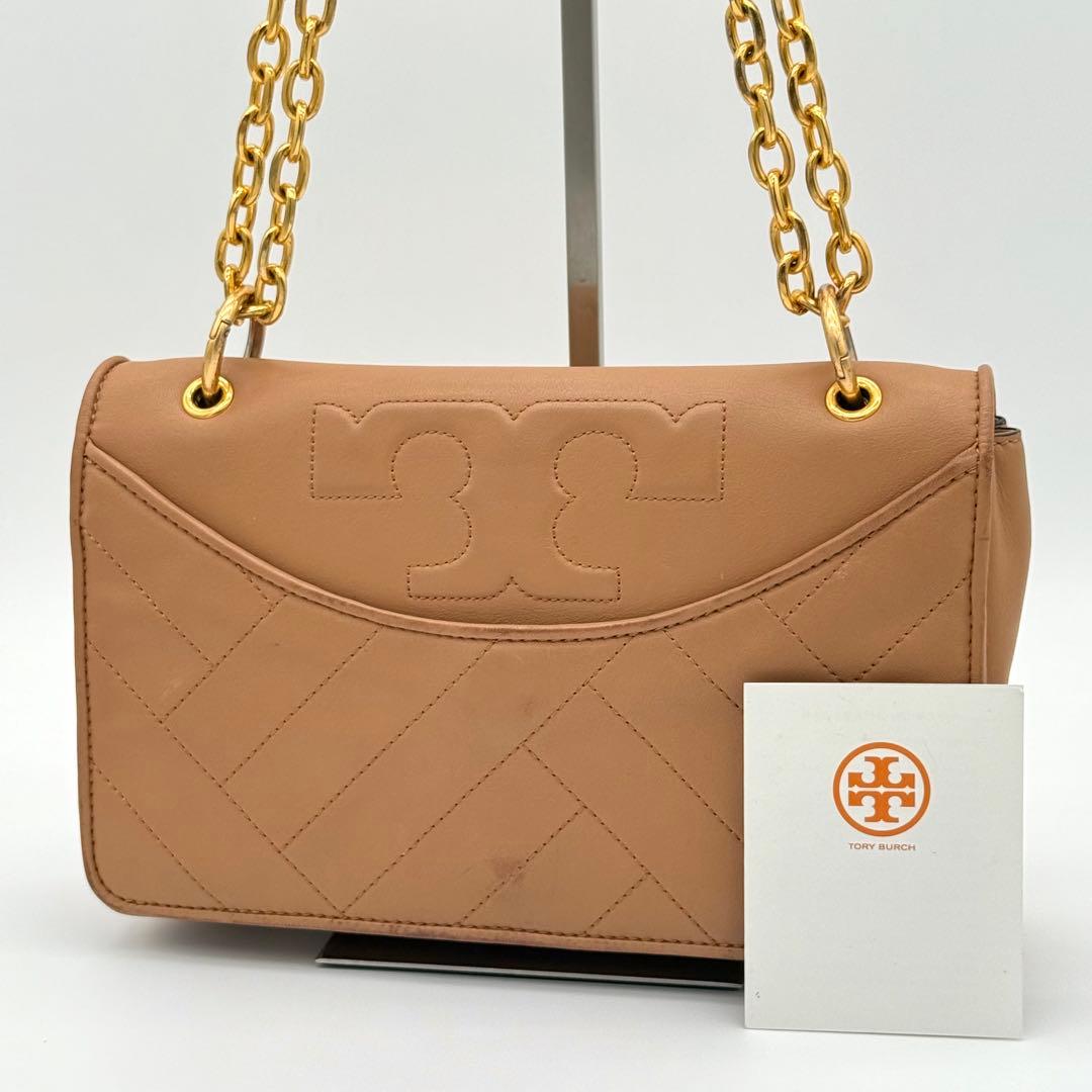 【良品】ToryBurch アレクサ ハンドバッグ ショルダーバッグ 茶色
