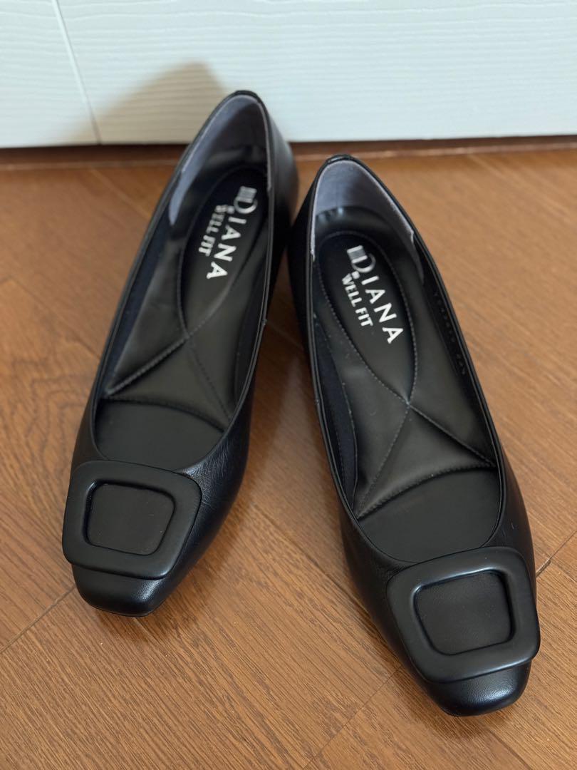 DIANA wellfit ウェルフィット　ブラック ラウンドトゥ シューズ