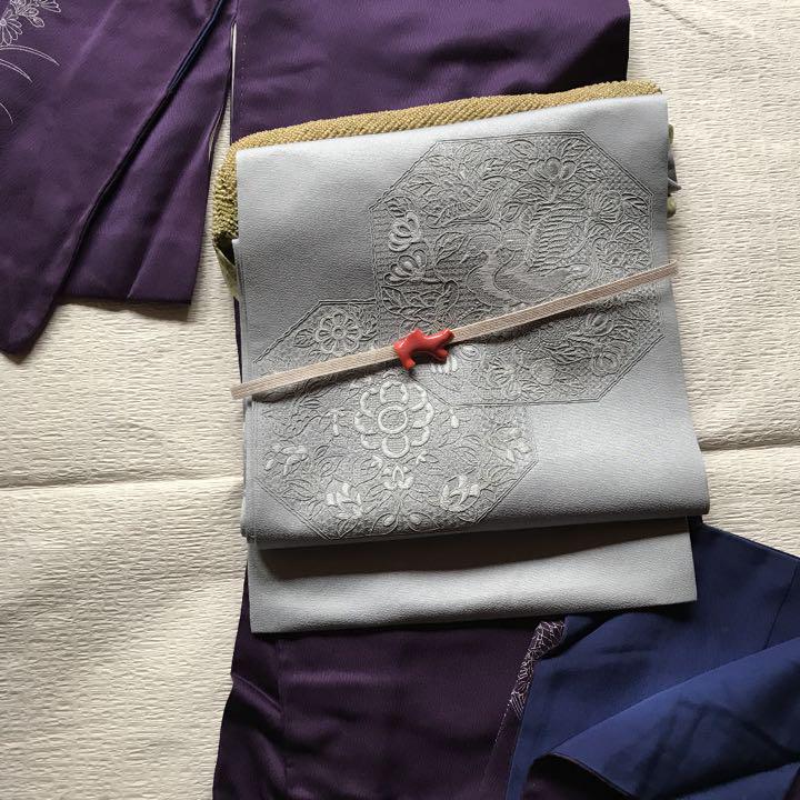 セールお得 名古屋帯 松葉仕立て 銀ねず 同色刺繍模様 未使用品 EfpD1-m17654366918 10%OFF
