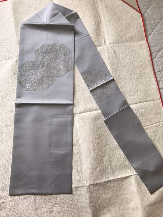 セールお得 名古屋帯 松葉仕立て 銀ねず 同色刺繍模様 未使用品 EfpD1-m17654366918 10%OFF