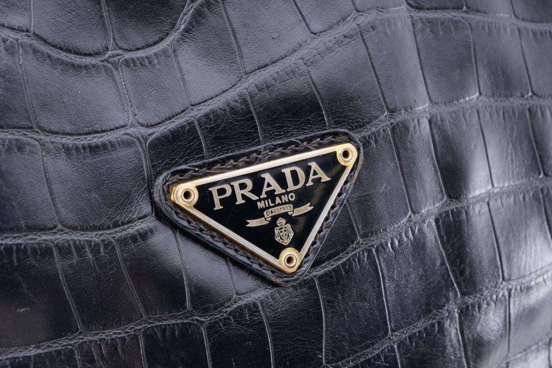PRADA プラダ クロコ型押し ナイロン バックパック リュック ブラック