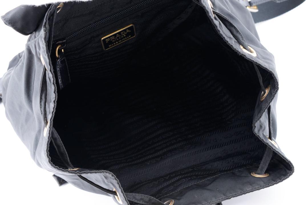 PRADA プラダ クロコ型押し ナイロン バックパック リュック ブラック