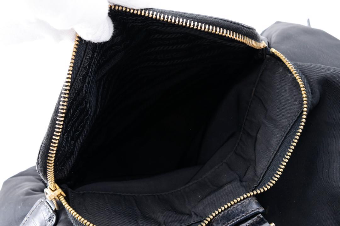 PRADA プラダ クロコ型押し ナイロン バックパック リュック ブラック