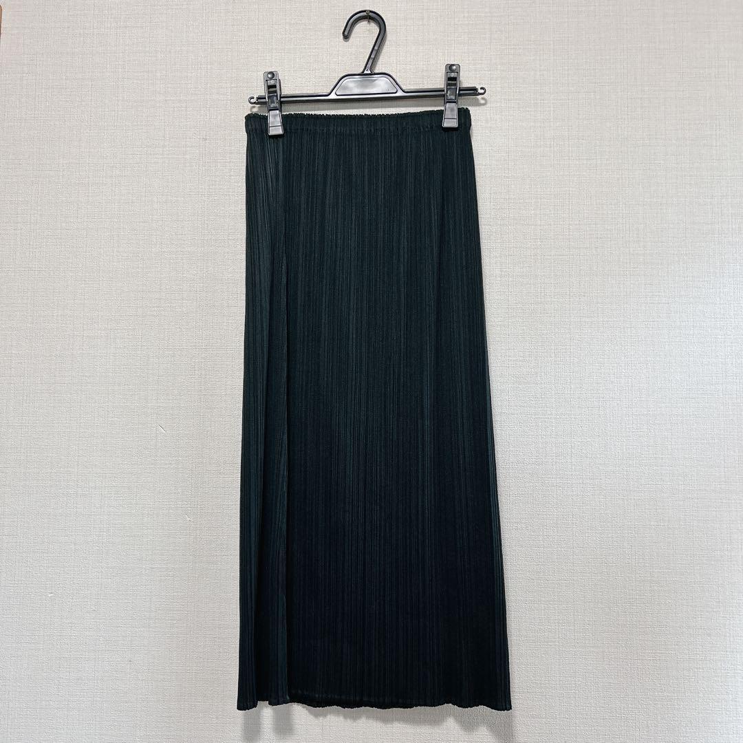 美品】PLEATS PLEASEロングスカート ダークグリーンサイズ1