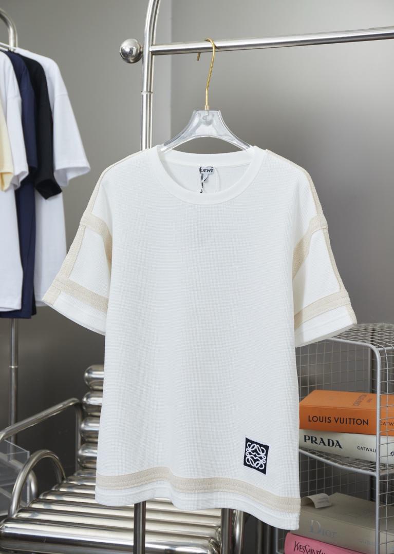 LOEWE ホワイト ワッフル生地 Tシャツ 半袖