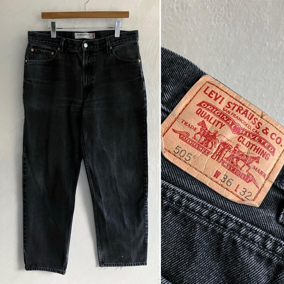 00S レソト製 LEVI S 505 後染め ブラックデニム 36 501XL LL Levi s