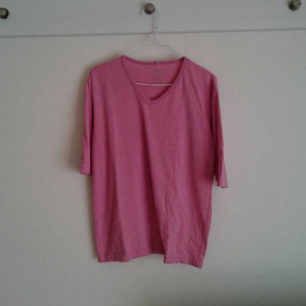 五分袖 ピンク Tシャツ 半袖