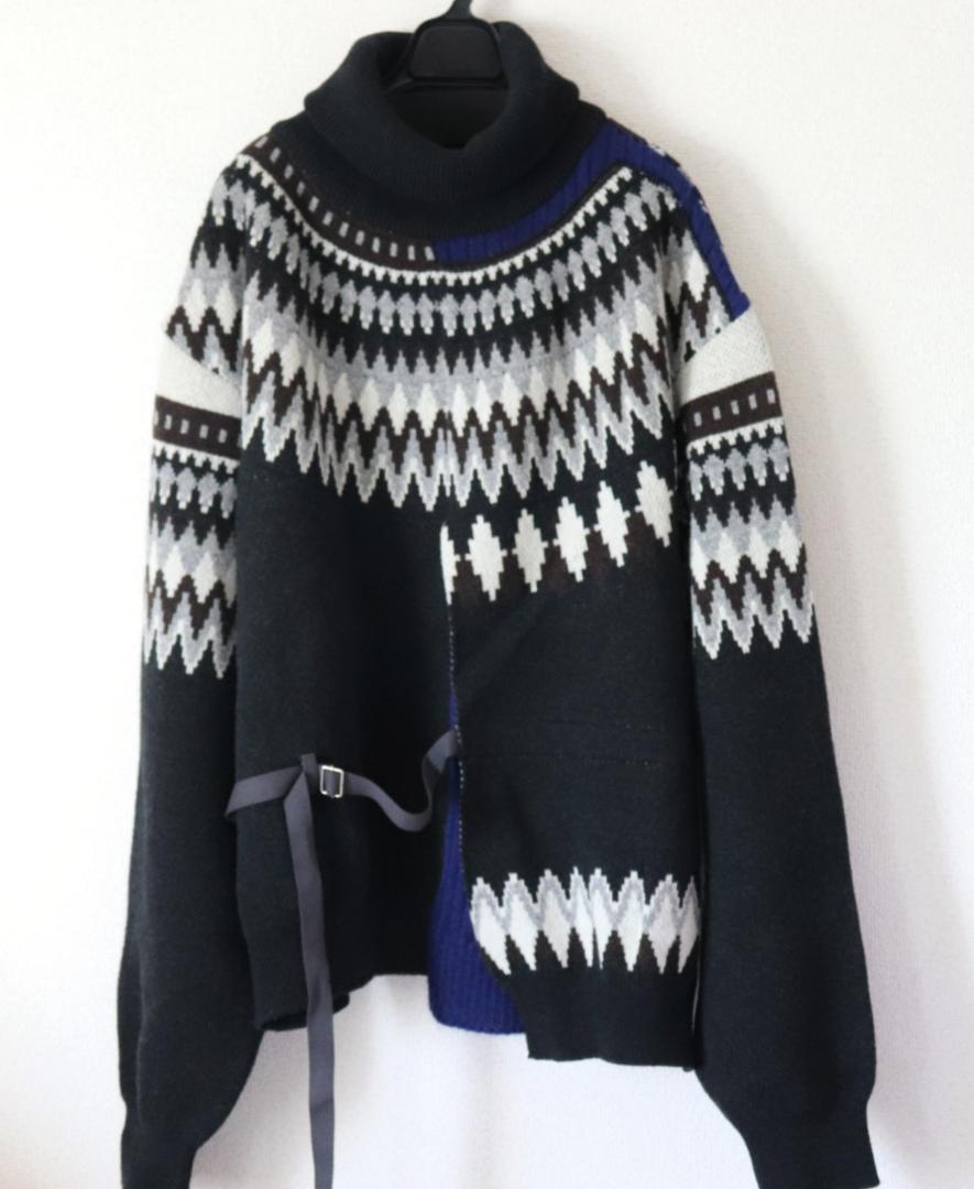 新品【ファセッタズム】毛100％ タートル ニット セーター 5(L-XL)