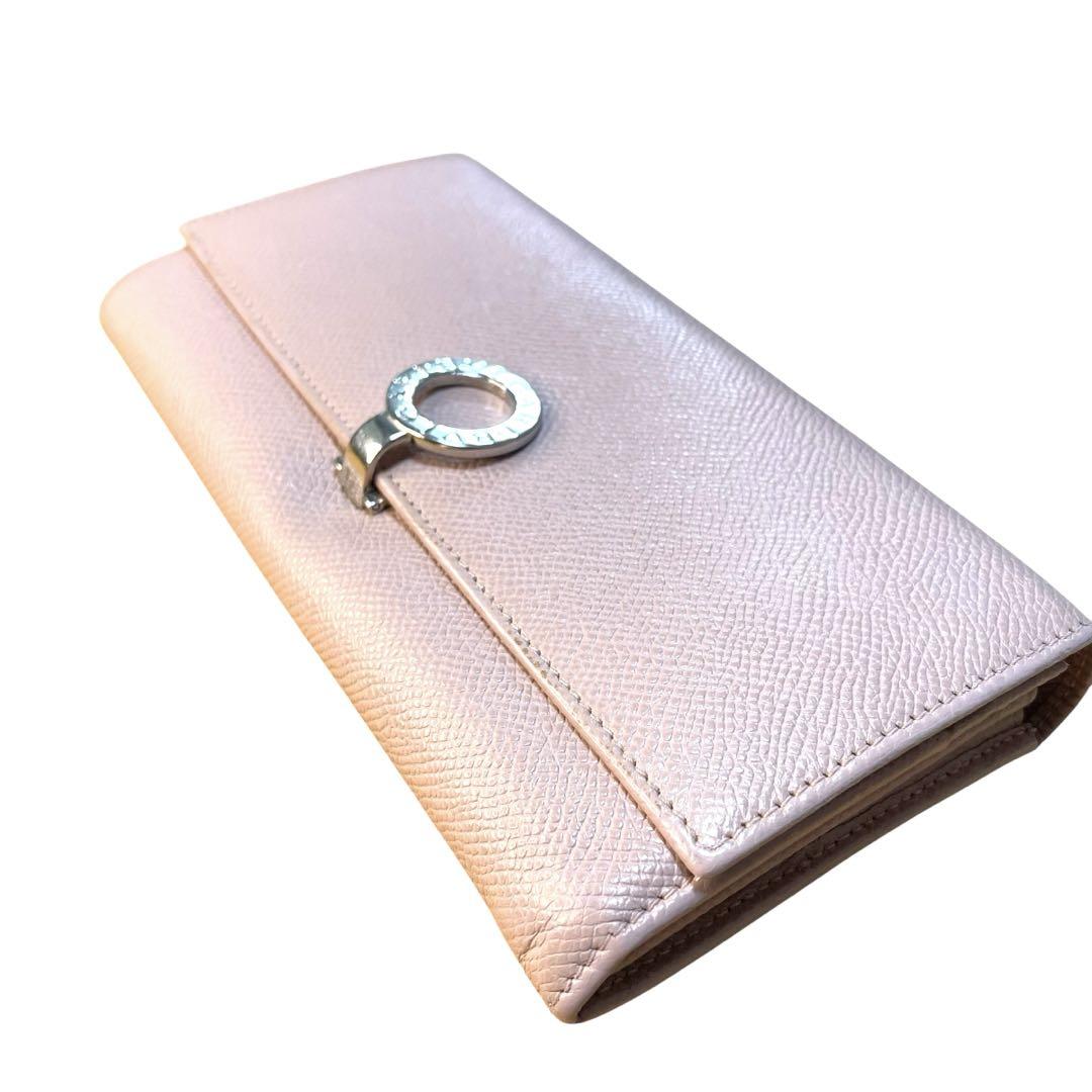 【美品】ブルガリ BVLGARI ロゴクリップ 長財布 ピンク　レディース