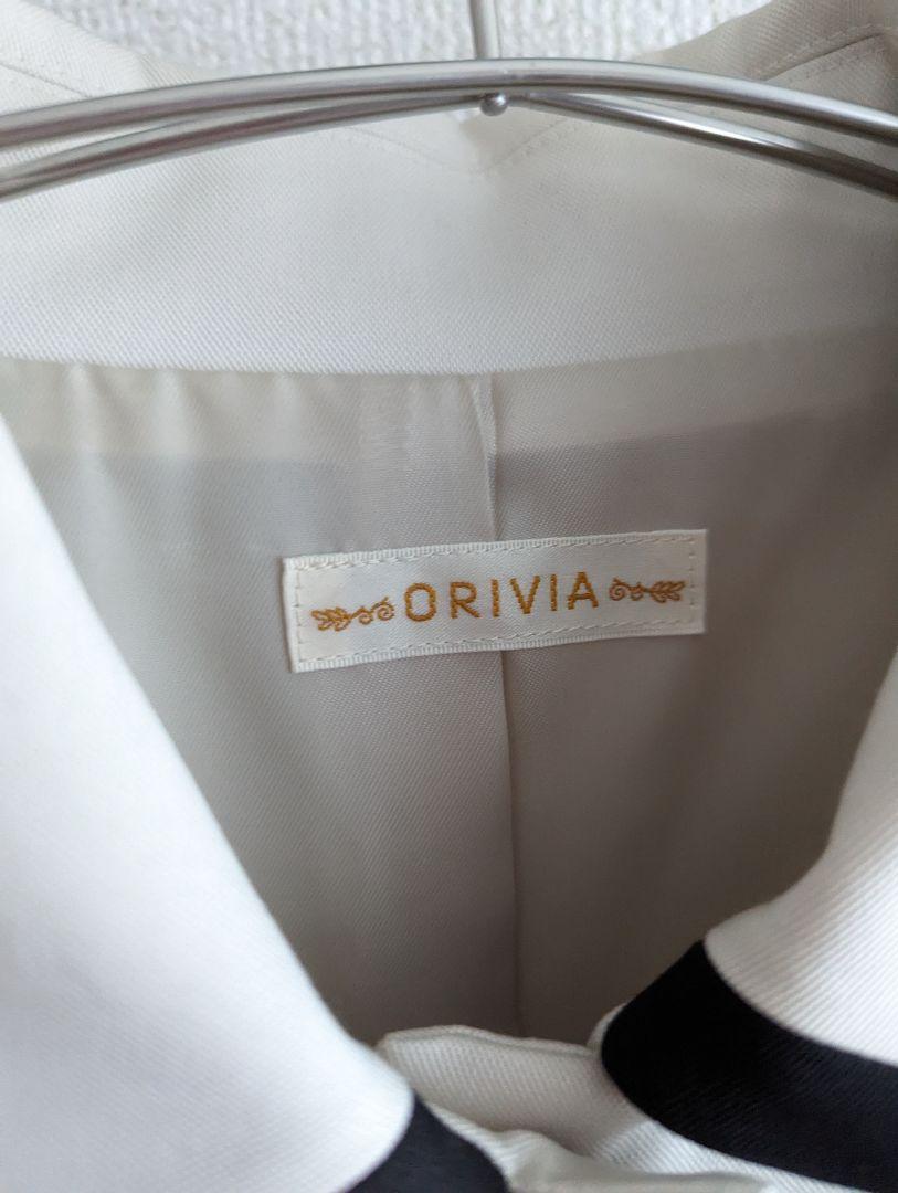 新品】ORIVIA ベージュ黒トリミング フレアーAラインコート