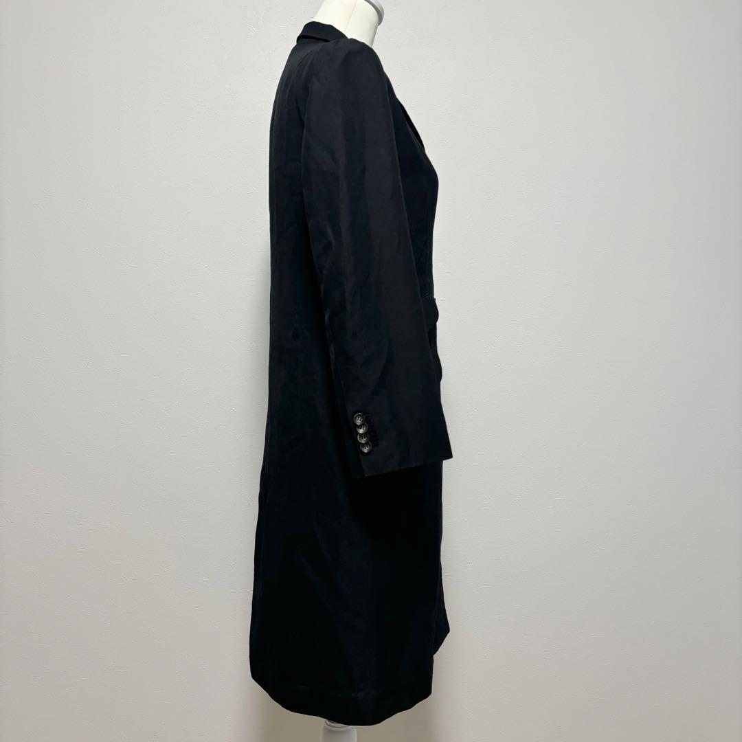 【カルム】Calme dress makersチェスターコート 日本製 38 黒 カルム】Calme dress makersチェスターコート 日本製 38 黒