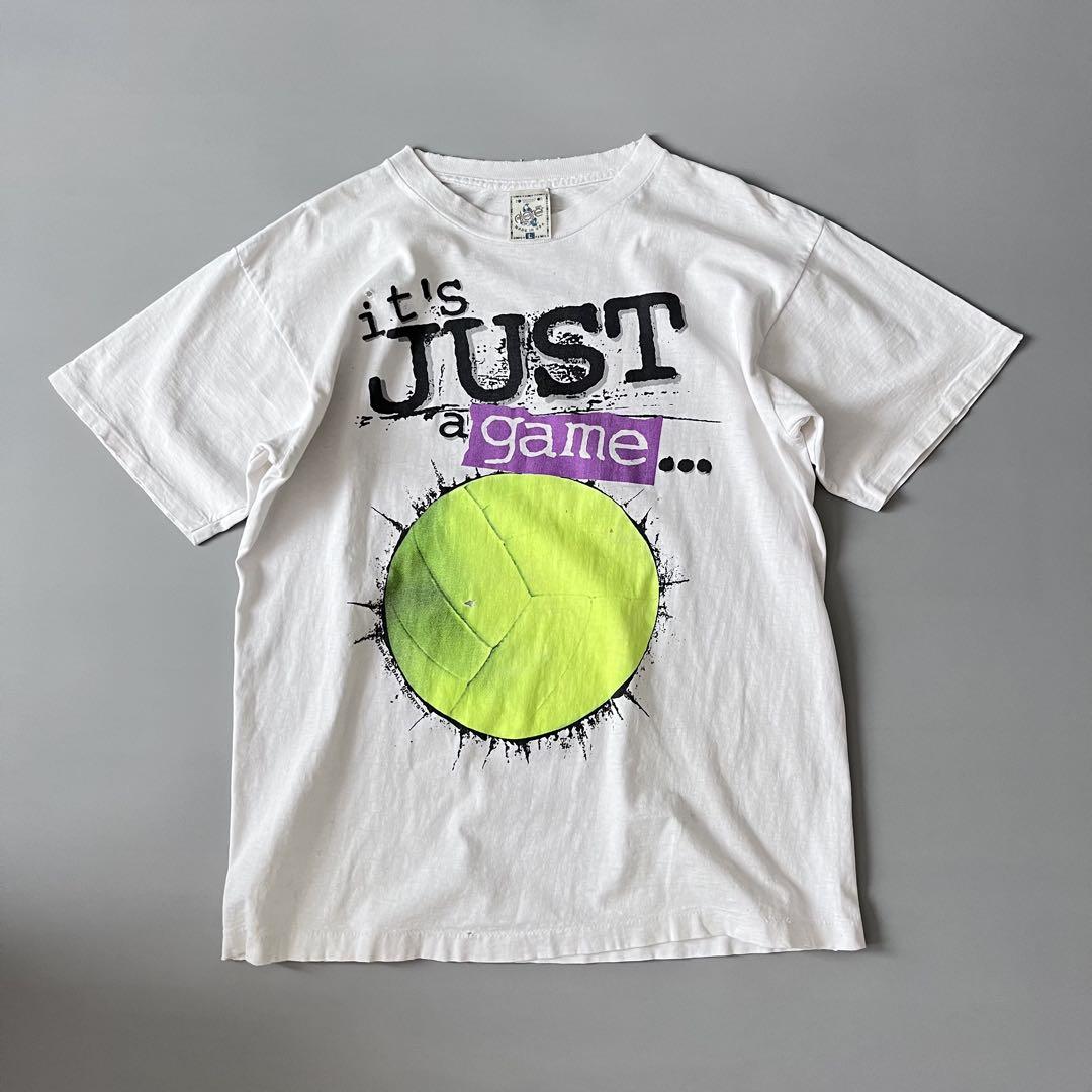 古着 90s バレーボール両面プリントTシャツ USA製 L ホワイト 白