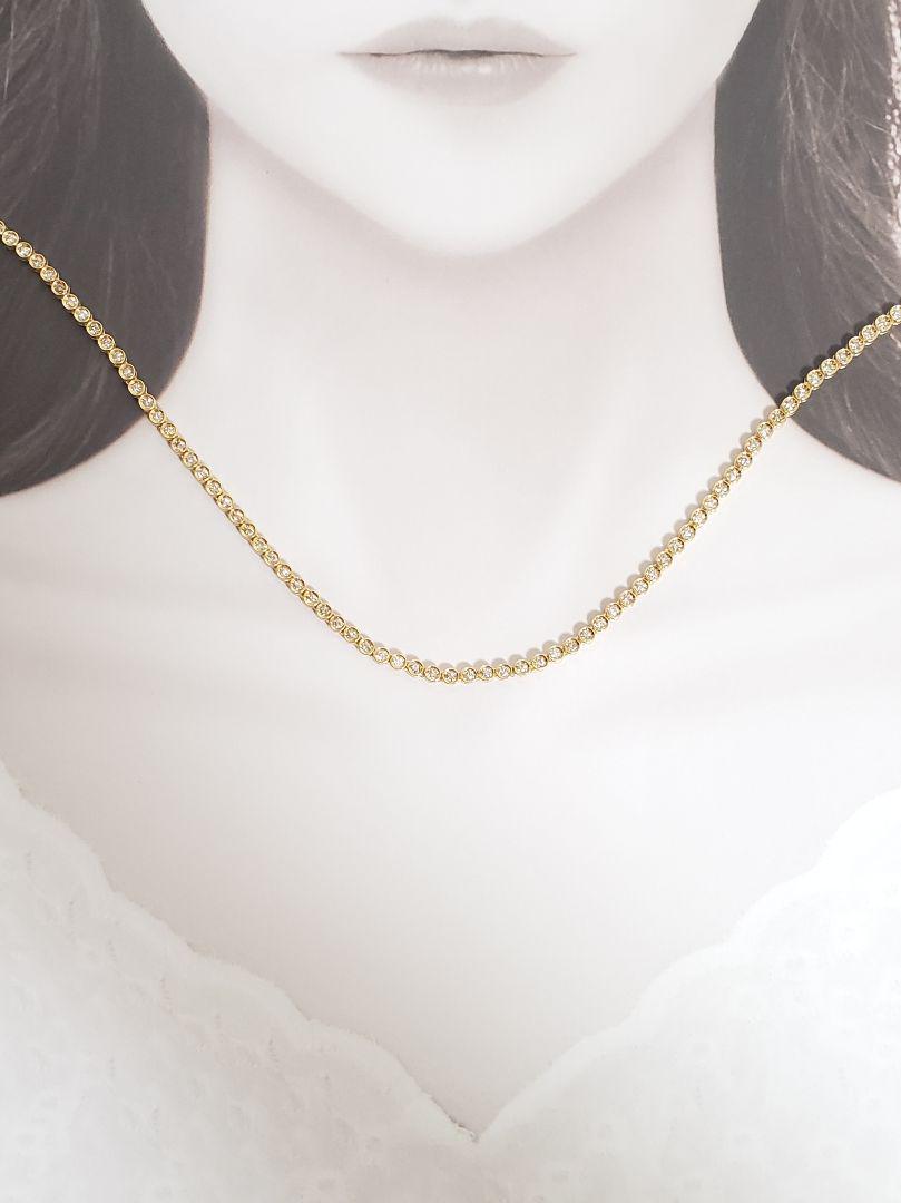 3ct K18天然ダイヤモンド テニスネックレス 40cm SIクラス 新品