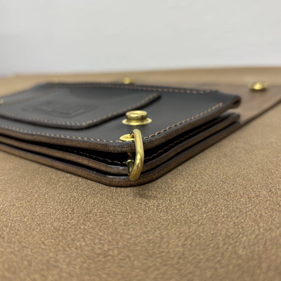 クロムエクセル　トラッカーウォレット　ミドル　黒　茶心 3層　HORWEEN クロムエクセル トラッカーウォレット 黒 茶心 3層 talon