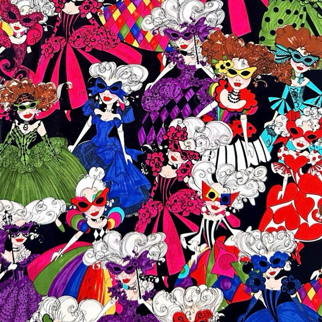 廃盤レア　ロラライハリス　マスカレード　総柄　仮面レディ　輸入生地USAコットン