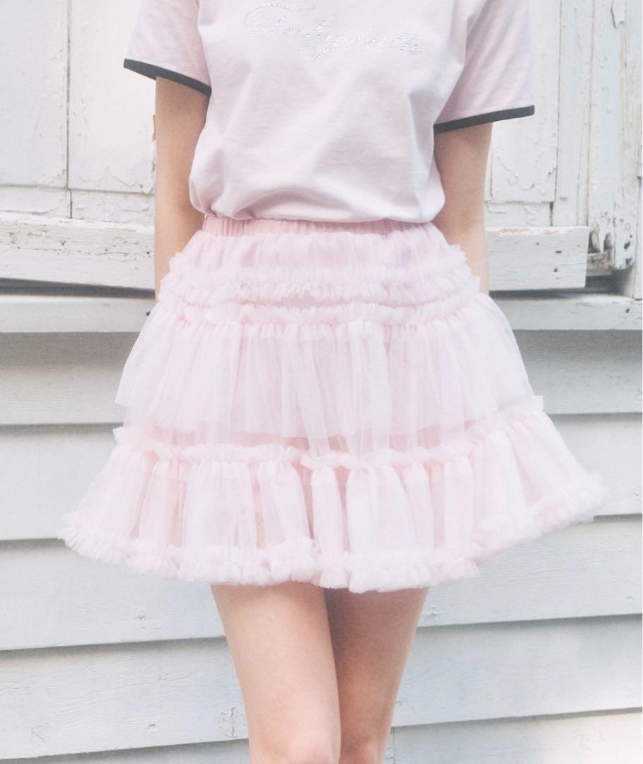 チュールミニスカート Lovilyn ラヴィリン pink
