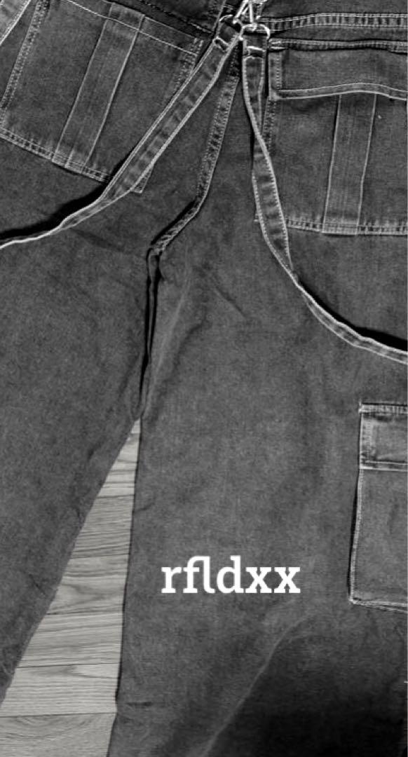 パンツ washed flap denim strap cargo pants y2k