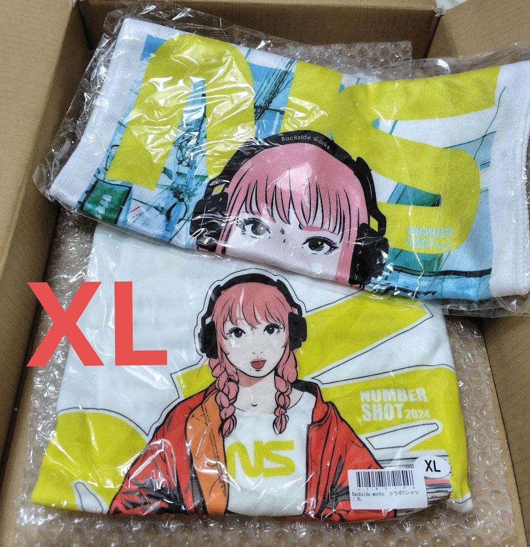 バックサイドワークス NUMBER SHOT Tシャツ フェイスタオル XL