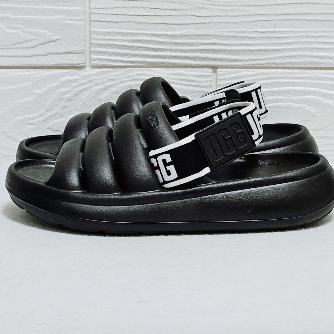 ディズニープリンセスのベビーグッズも大集合 未使用♥ UGG ブラック レザー ベルト付き アグ【22.0】サンダル 靴