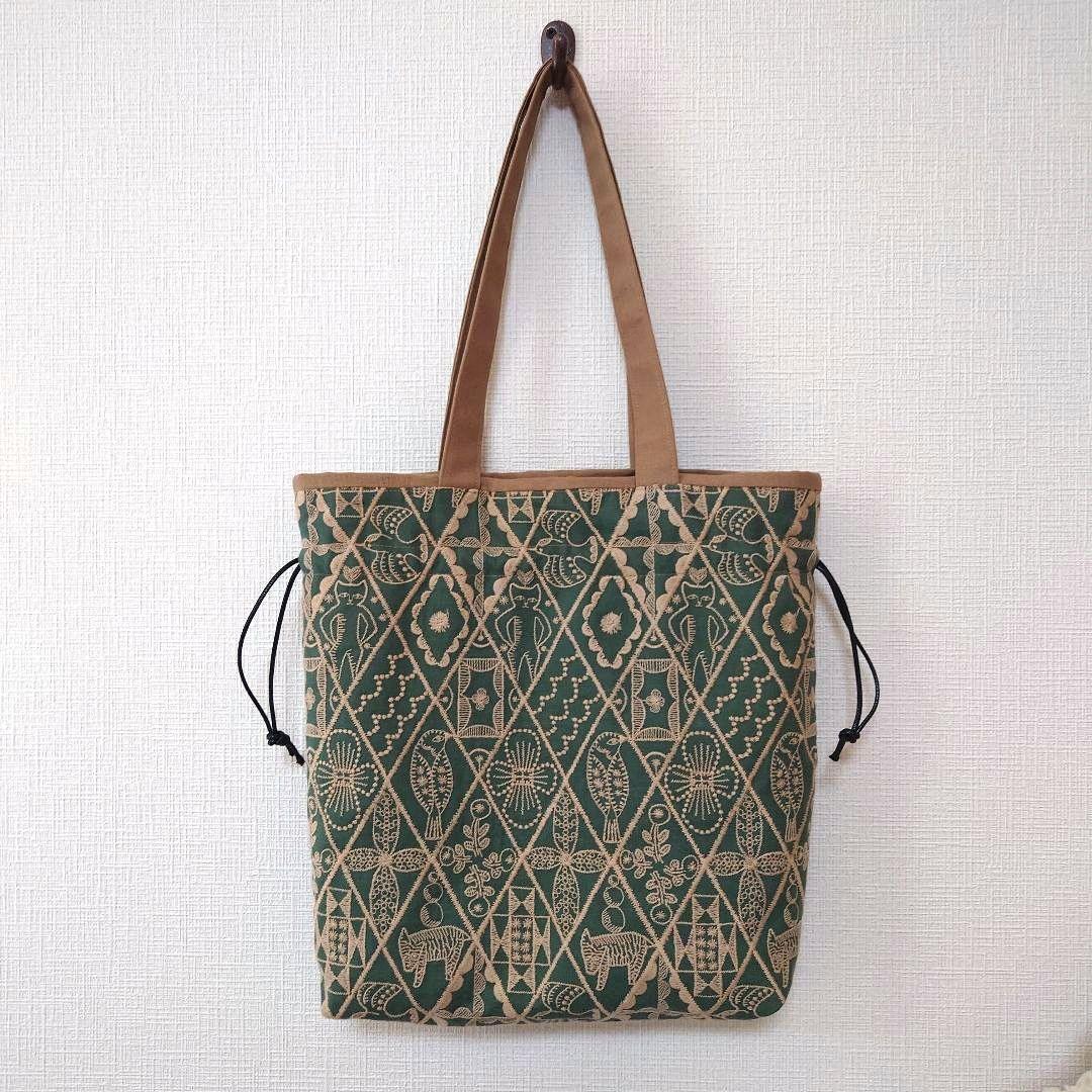 ハンドメイド　ミナペルホネン　巾着トートバッグ　シンフォニー　symphony