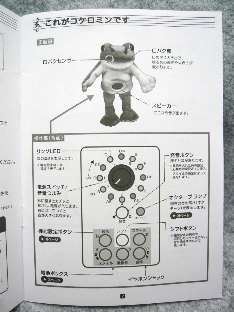 トゥロッシュ パペット電子楽器 コケロミン ネコしろくろ