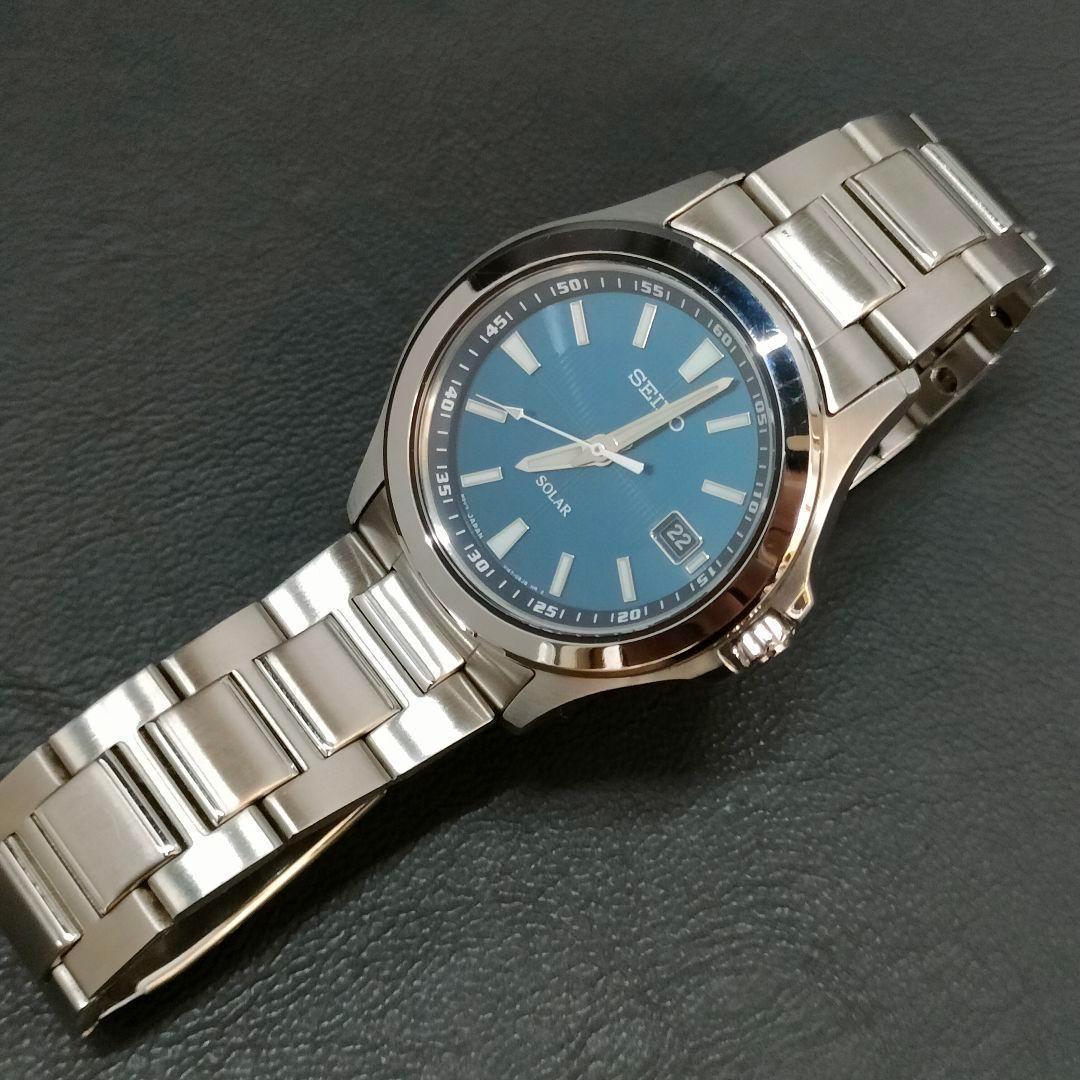 美品　SEIKO　セイコー　スピリット　ブルー　ソーラー　腕時計　メンズ　防水