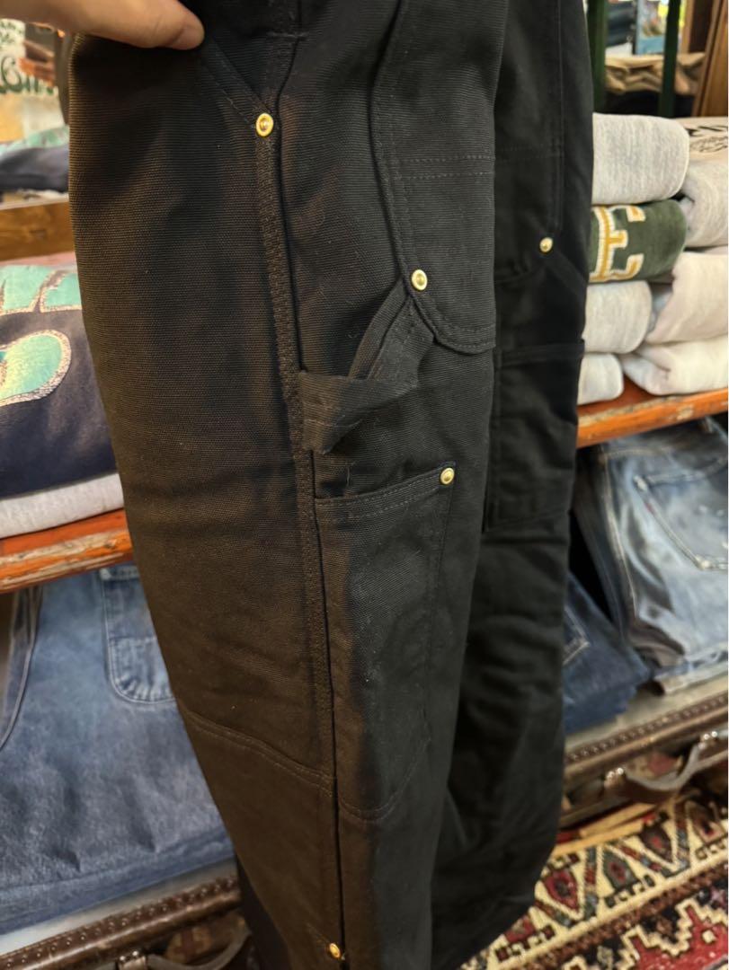 アメリカ製 Carhartt キルティングライナーダブルニー オーバーオール 黒