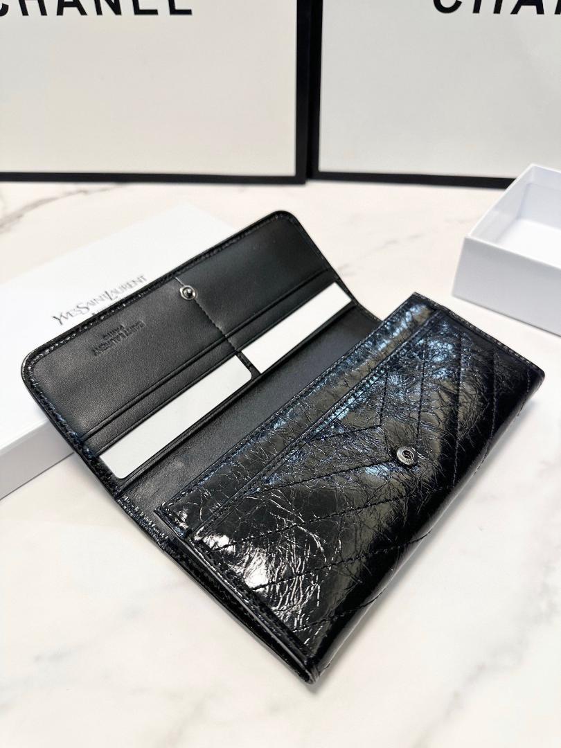 Yves Saint Laurent 二つ折り財布 ブラック