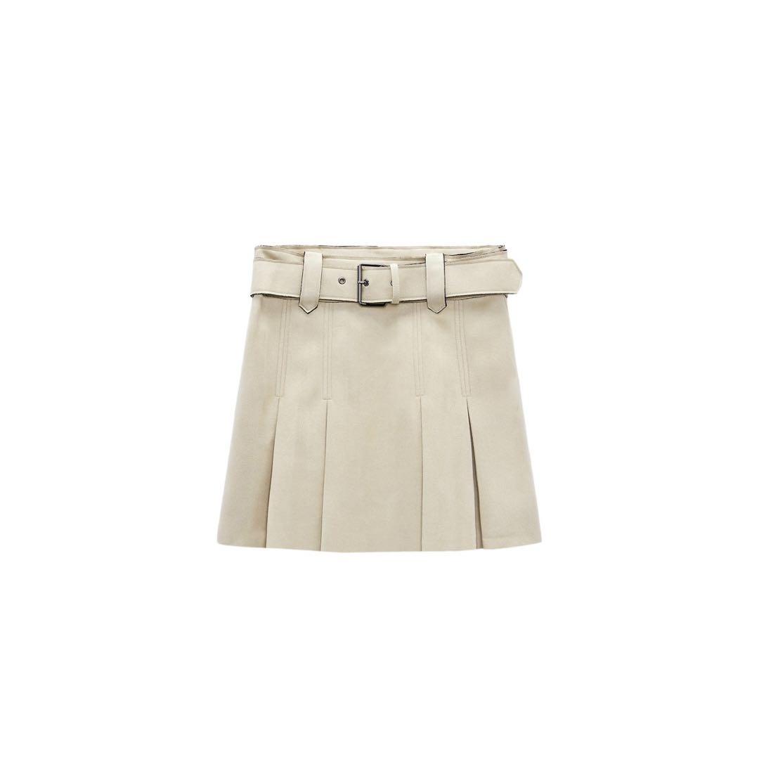 ZARA ツイードテイストミニスカート ベージュ プリーツスカート