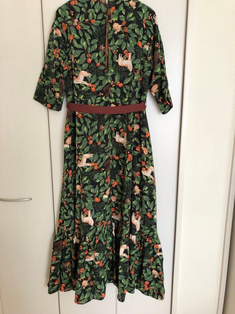 森の動物と木の実 ロングワンピース