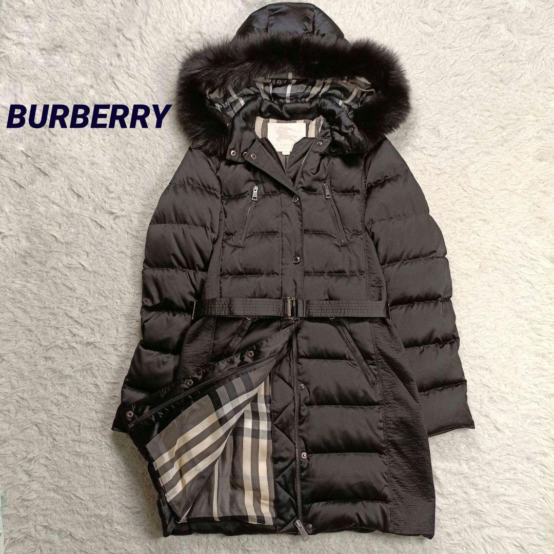 美品✨バーバリー ダウンコート ノバチェック ベルト ファー 3way A