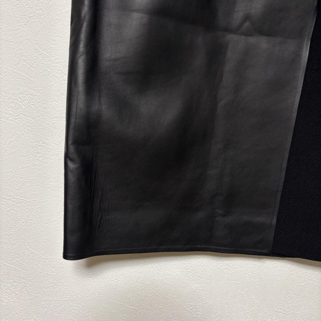 美品】FENDI タイトスカート 38サイズ 黒 レザー 羊革