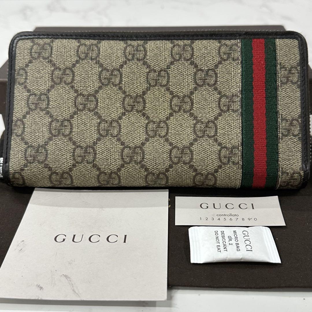 新品同様‼️ グッチ　GUCCI 財布　長財布　GGスプリーム ラウンドファスナー