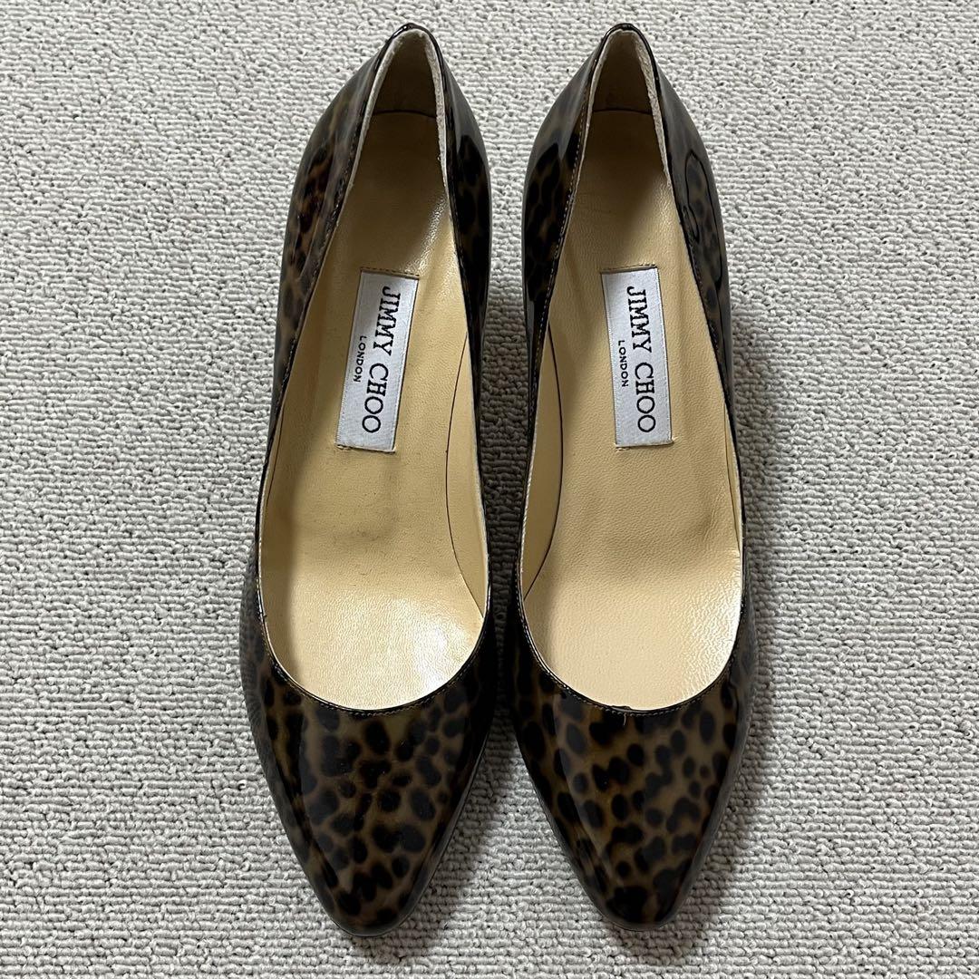 ジミーチュウ JIMMY CHOO パンプス エナメル レオパード 24.0 靴
